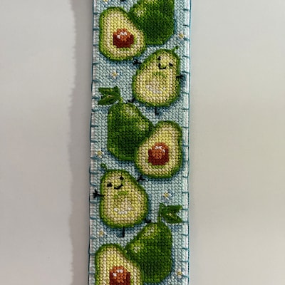 Kawaii Bookmark Cross Stitch Download PDF Cute Avocado Cross Stitch ...
