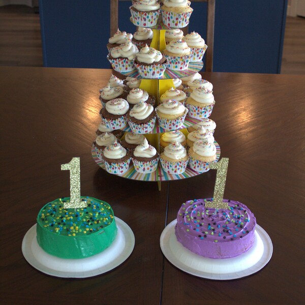 Glitter First Birthday Cake Topper | Number One Topper - Etsy