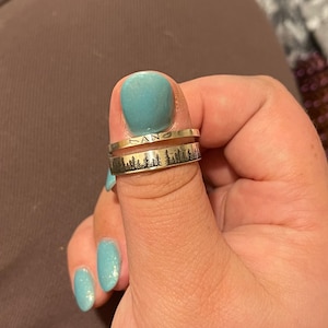 Personalized Silver Ring, Graduation Gift Gifts, Wedding Band, Forest Jewelry, Engraved Ring, Pine Tree Ring, Nature Accessories