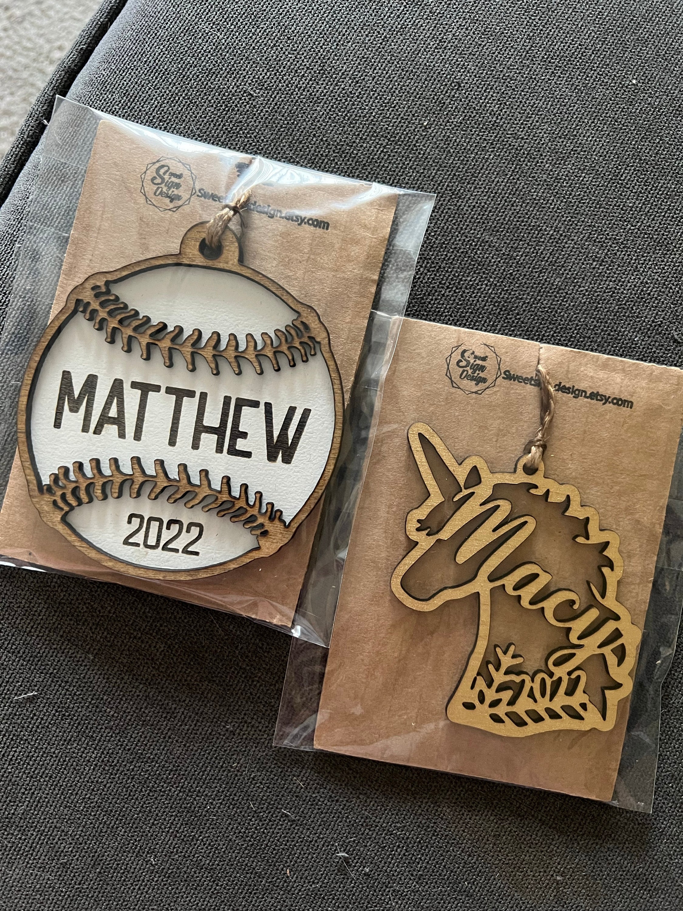 Baseball Ornament | Christmas | Laser Engraved | Gift Tags | Sports | Team |