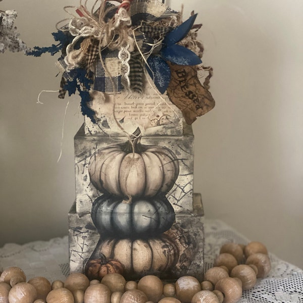 A4 DC109 Decoupage Rice Paper, Fall Pumpkins Stack Design, A4 Printed ...