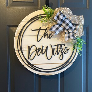 Farmhouse Shiplap Name Wreath Doorhanger Hello Wreath Door | Etsy