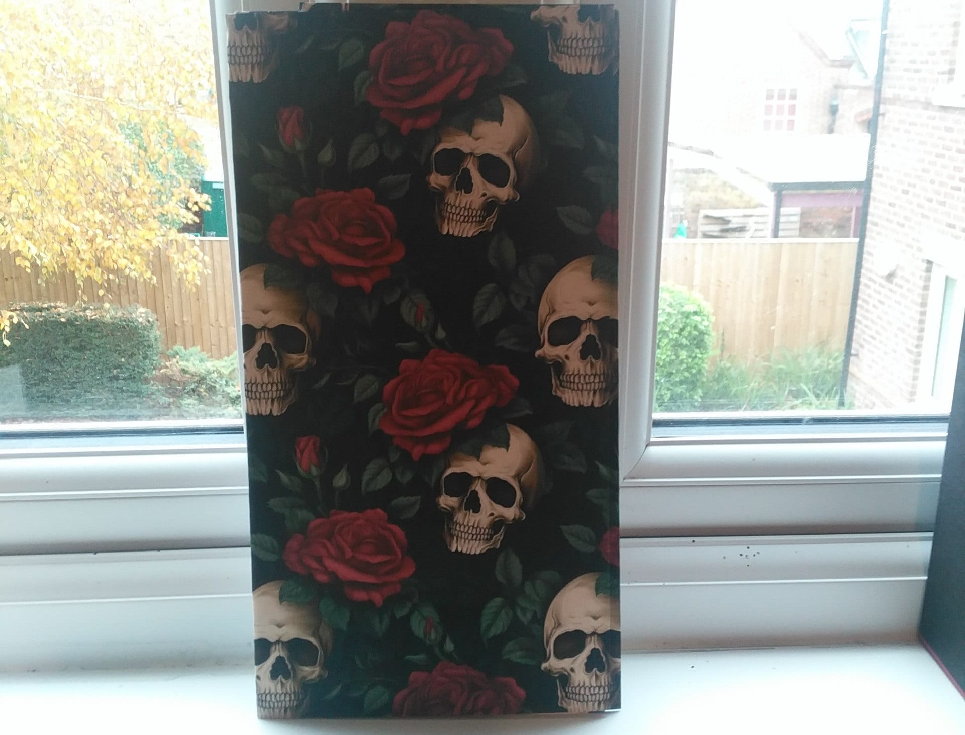 Vintage Skulls and Roses Wrapping Paper - Rich Colors - Ideal Gift