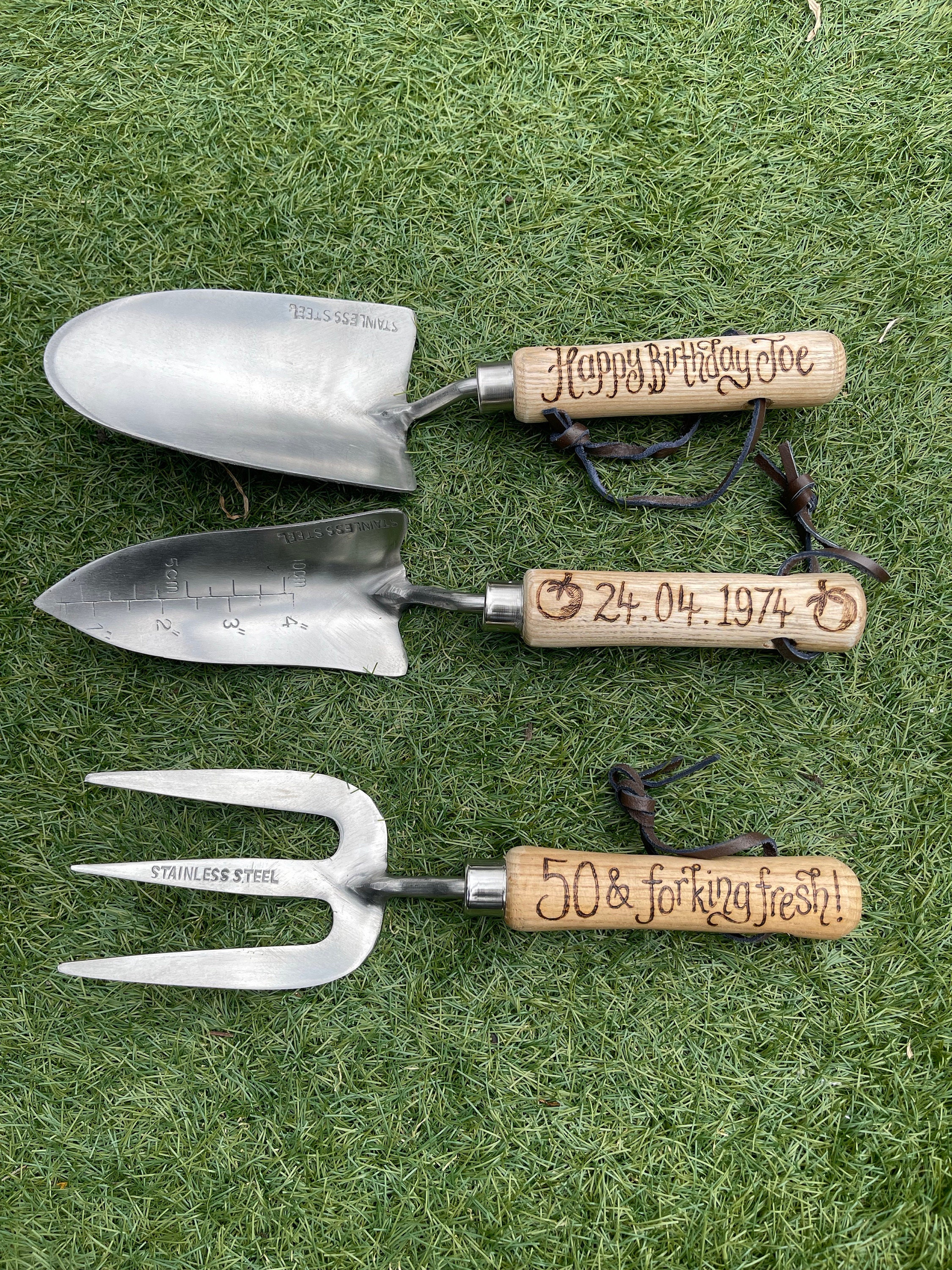 Garden Tools personalised for 30th 40th, 45th, 50th, 55, 60, 65, 70, 75, 80, 85 90 95 Gardening Present Birthday Gift for Gardener