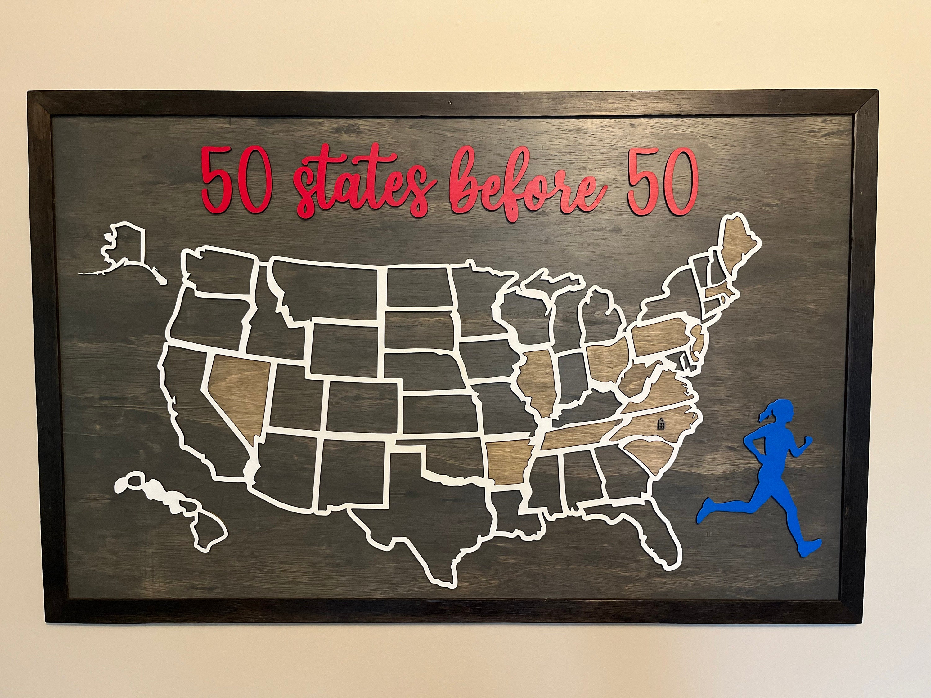 Travel map,camping map,US travel map,50 states map, add a state once you visit, family road trip tracker, adventure map, gift for traveler