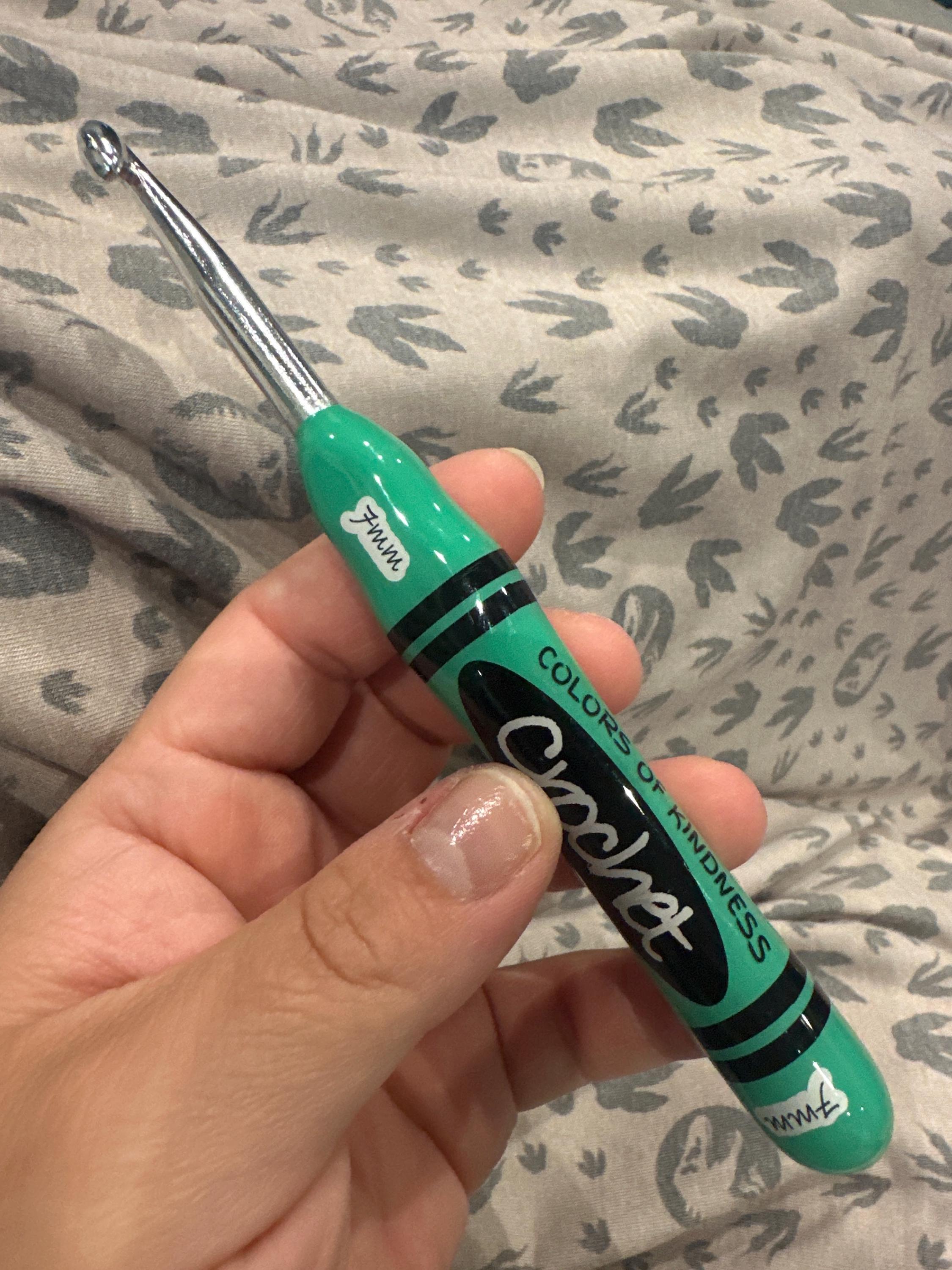 Colors of Kindness Crochet Hook, Crayon Crochet Hook, Crochet Hook, Ergonomic Crochet Hook, Custom Crochet Hook, Hooked by Holtby