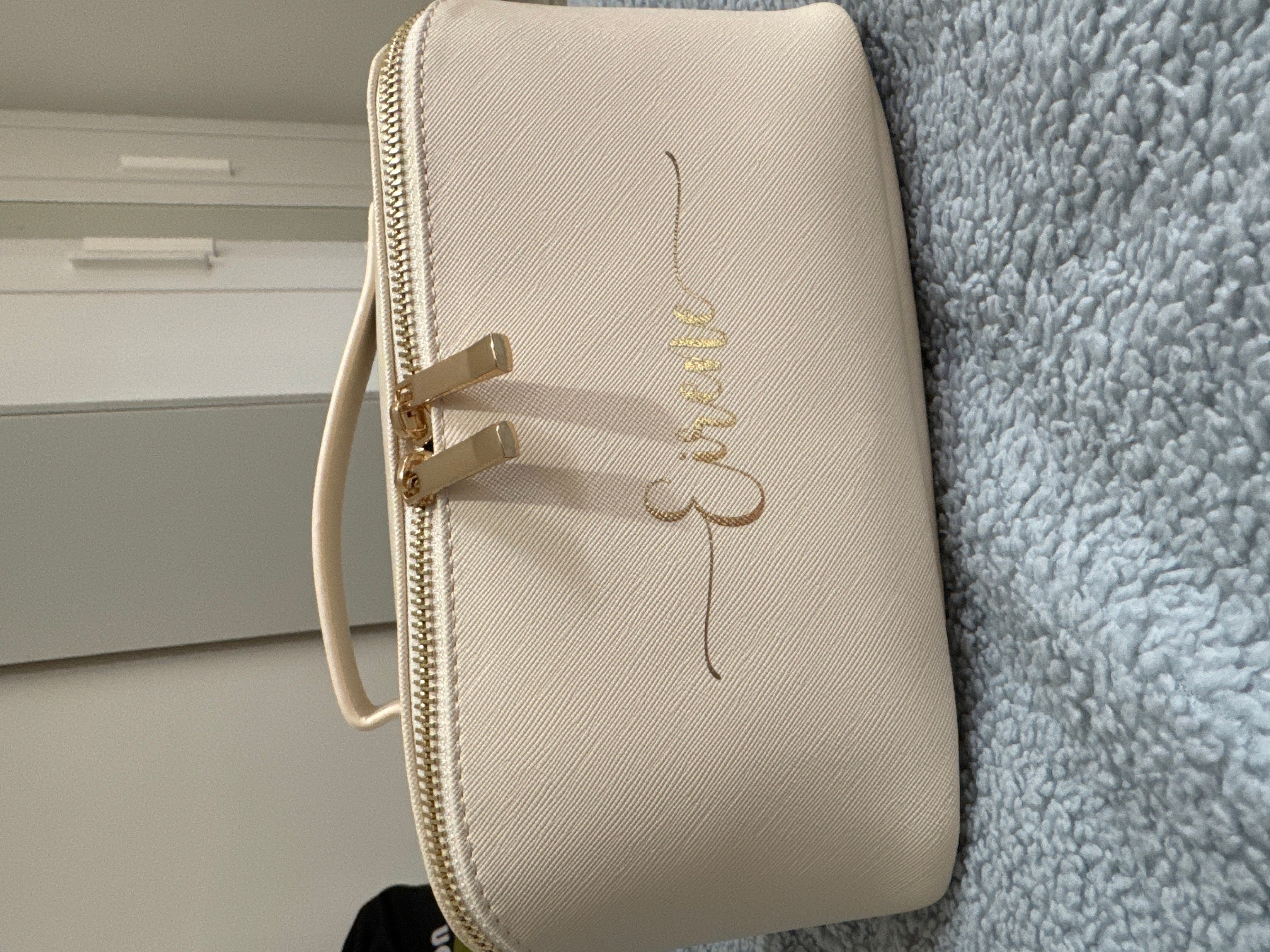 Personalisierte Monogramm Kosmetiktasche, personalisierte Schminktasche, personalisiertes Geschenk für sie, personalisiertes Geschenk für Brautjungfern, Makeup Organizer, Make-up