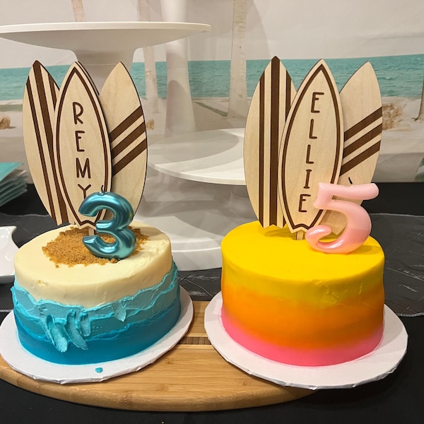 Surfboard Cake Topper | Surf Birthday | Custom Surfboard Cake Topper ...