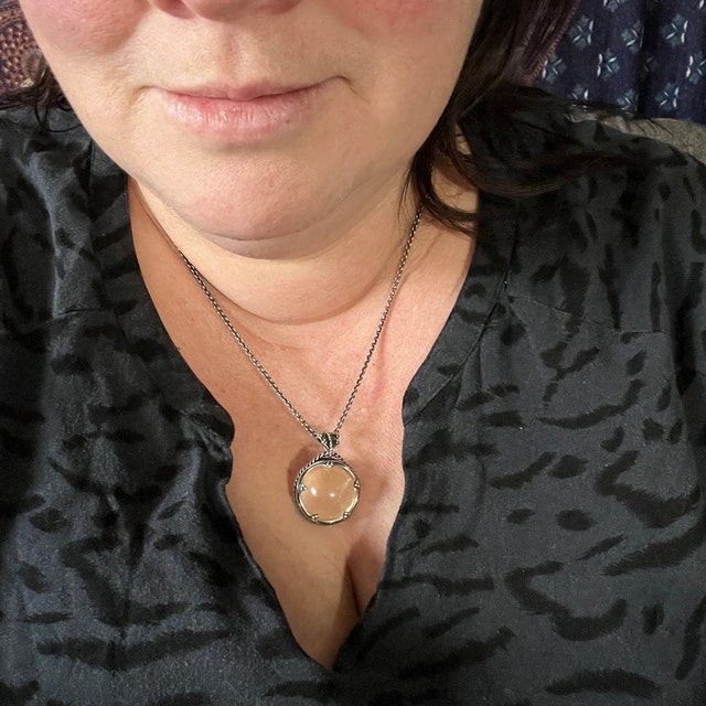 ネックレス・ペンダント VINTAGE HOLLYWOOD Crystal n Ball Necklace 4BFK498 Crystal Ball Pendant, Sterling Silver Necklace With Various