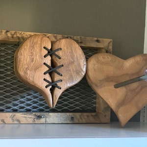 Heart Wall Decor Rustic Wood Art for Living Room Wedding Gift