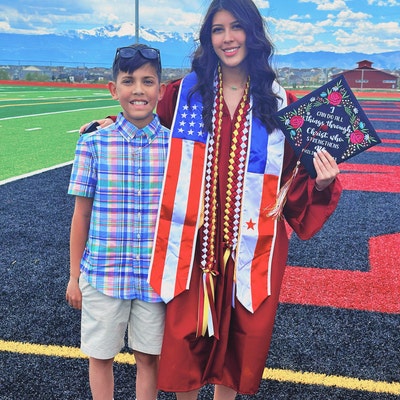 Del Mex Graduation Combination USA Country Flag Stole Sash Scarf Graduate Pride D, Cuba / Usa, One Size