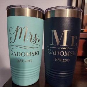 Mr. & Mrs. Personalized Engraved YETI Tumblers – Sunny Box