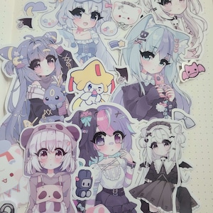 Shy Aoi Neko Girl Vinyl Sticker pack laminated kawaii -  Portugal