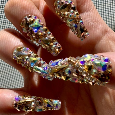 Big Bang All Bling Swarovski Crystal Set Press on Nails - Etsy