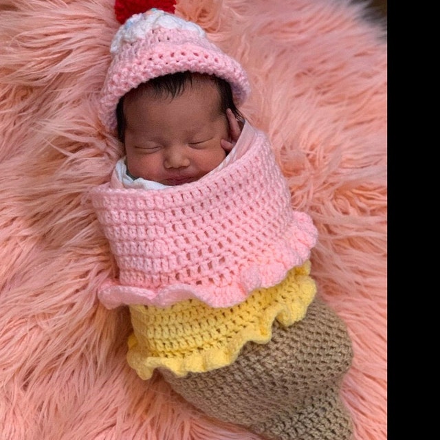 Ice Cream Cone Newborn Cocoon and Hat CROCHET PATTERN Etsy