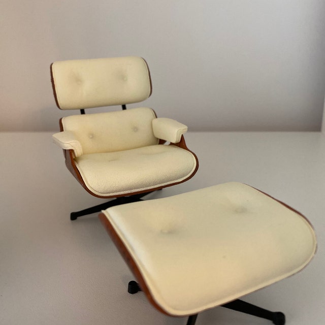 Miniature Maison De Poupée - Fauteuil Mission 1907 Avec Coussins Crème