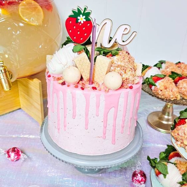 Strawberry Cake Topper | Berry First Birthday | Sweet One Strawberry ...