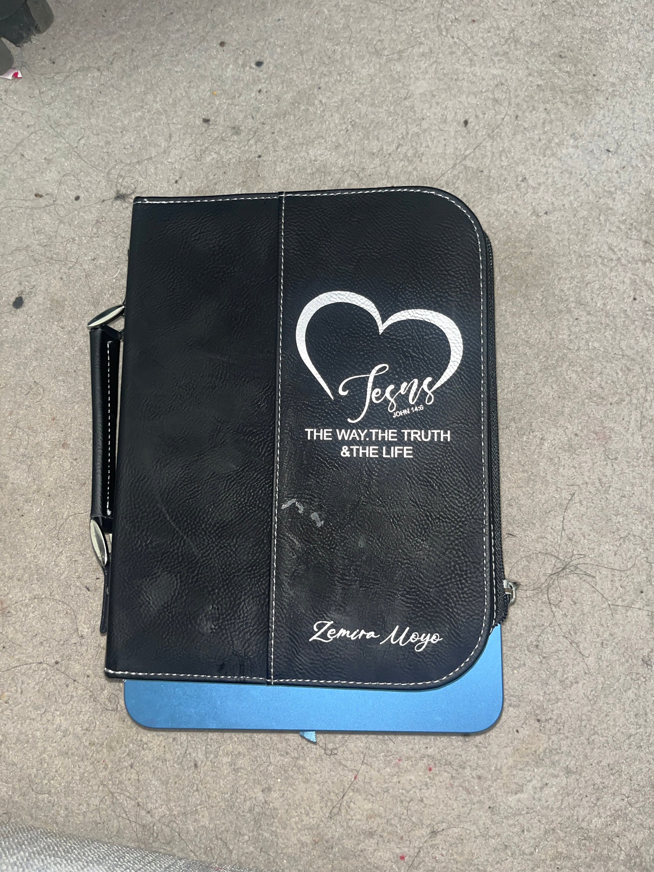 Personalized Leather Bible Cover, Engraved Bible Cover, Customized Book Cover, Bible Cover with Zipper, Religious Gift, Zipper Book Cover