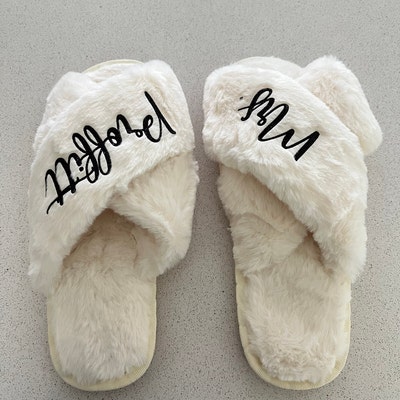 Mrs Bride Slippers For Wedding Bridal Slippers Custom Gift For Bride To