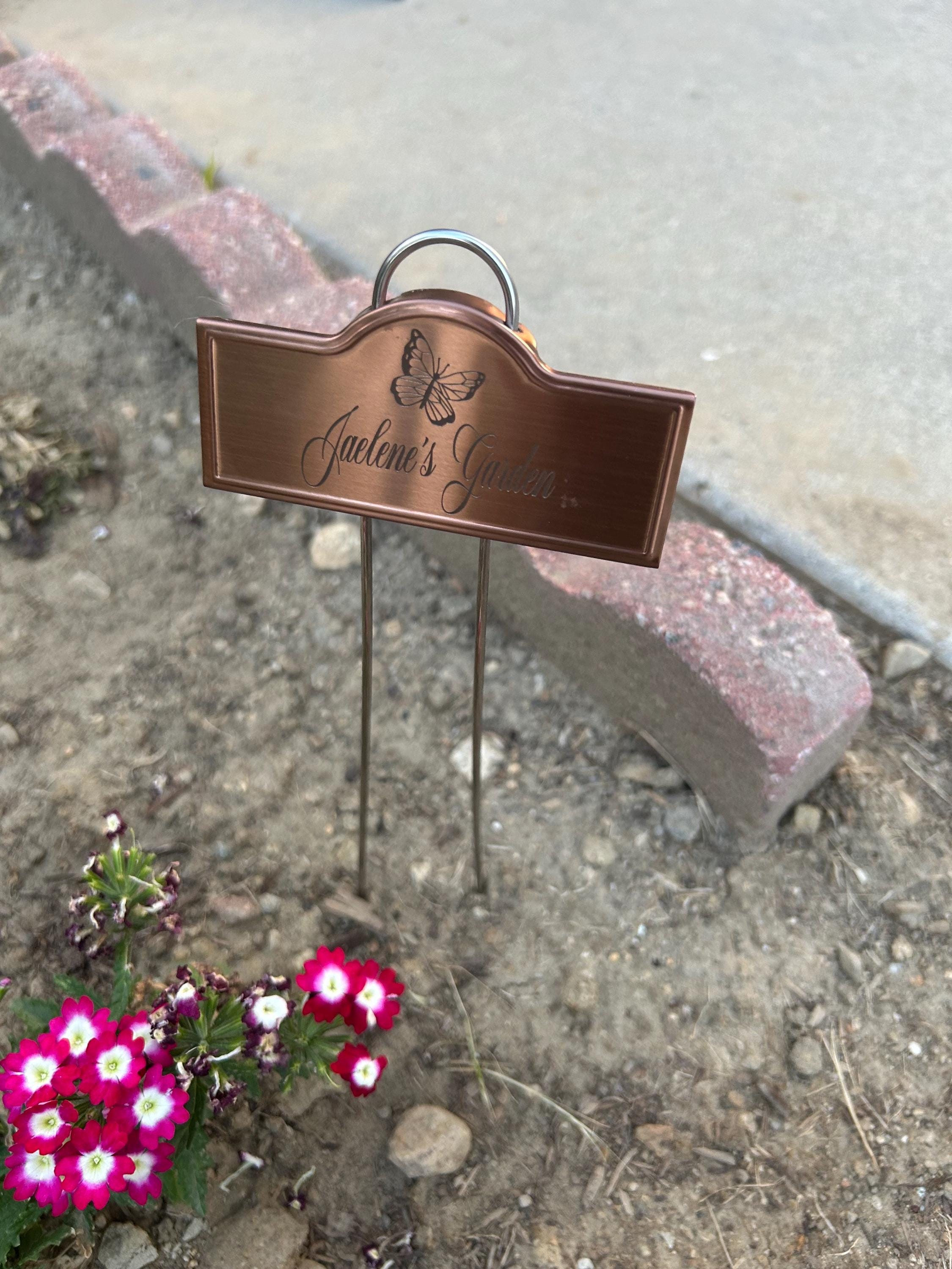 Custom Laser Engraved Copper Plant Rose Markers Stakes Garden Accessories