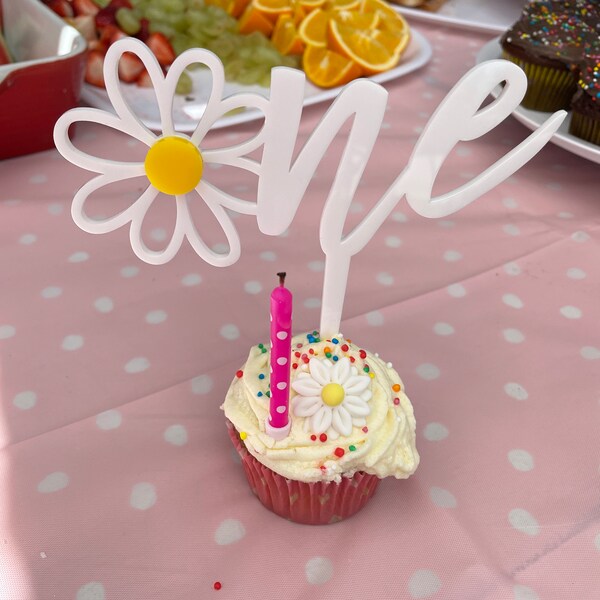 Daisy One - First Birthday Cake Topper - Age - 1st Birthday - Party ...