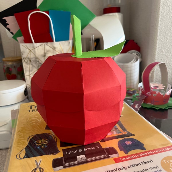 3D Apple Box Template SVG: Scalloped Lid Favor Box (PDF, DXF) - Etsy