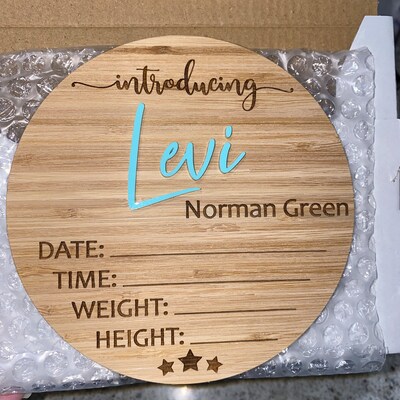 Wooden Birth Details Plaque New Baby Birth Announcement - Etsy Australia