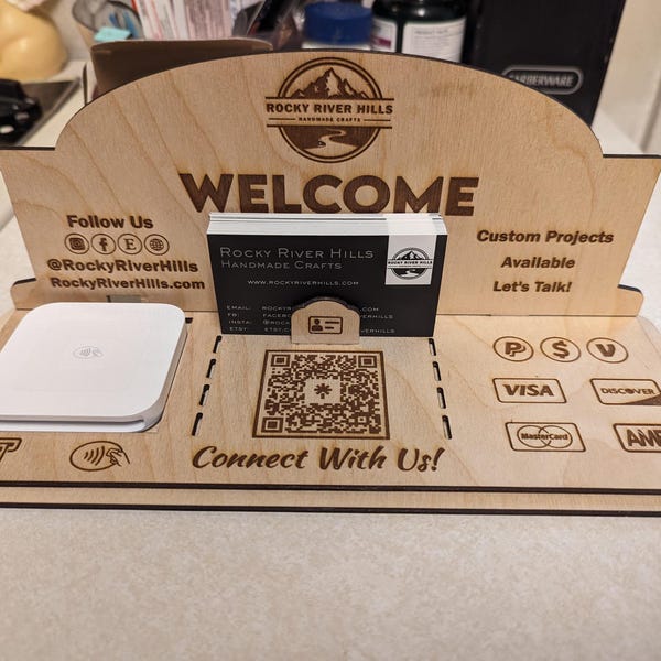 Business Center Card Holder QR Code With NFC Option Laser Cut SVG ...