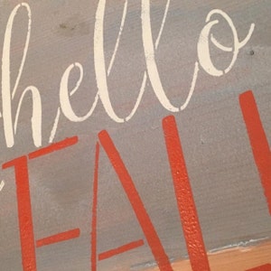 Hello Fall STENCIL for Painting Wood Signs Thanksgiving Seasonal Canvas ...
