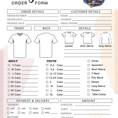 Cake Order Form Editable Canva Template Order Forms - Etsy