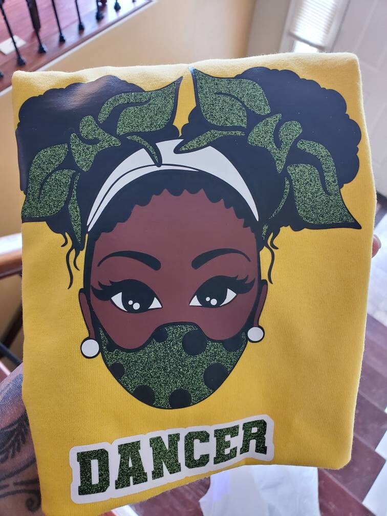 Download Black Girl with Afro Puffs svg, Melanin, Afro Woman, Mask ...