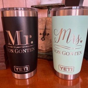 Bride and Groom Personalized Yeti® or Polar Tumbler, Mr and Mrs  Personalized Tumbler, Groomsmen Gifts, Bridesmaid Gift, Personalized Gift