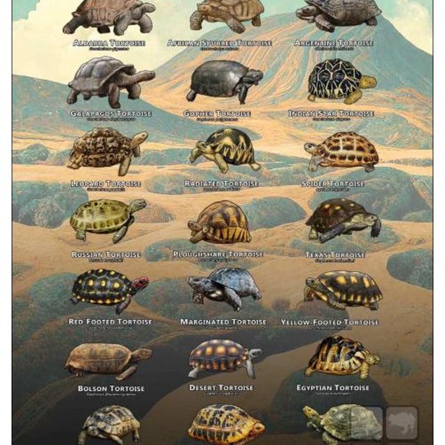 Tortoises of the World Art Print / Field Guide - SIGNED BY ARTIST