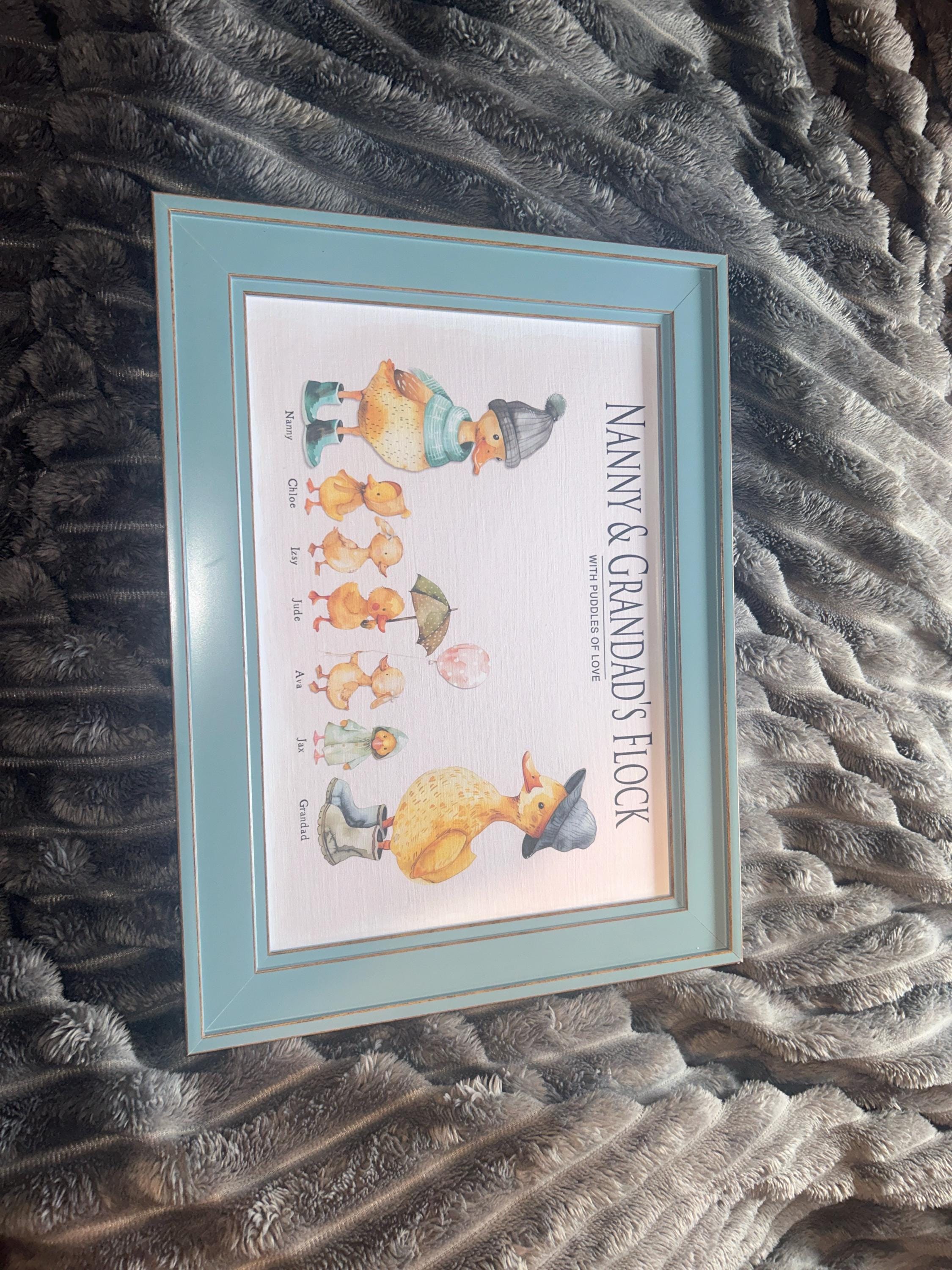 grandchildren print, personalised family print, gift for grandma, duck family print, gift for grandmother, nanny, grandparents, Mother's Day