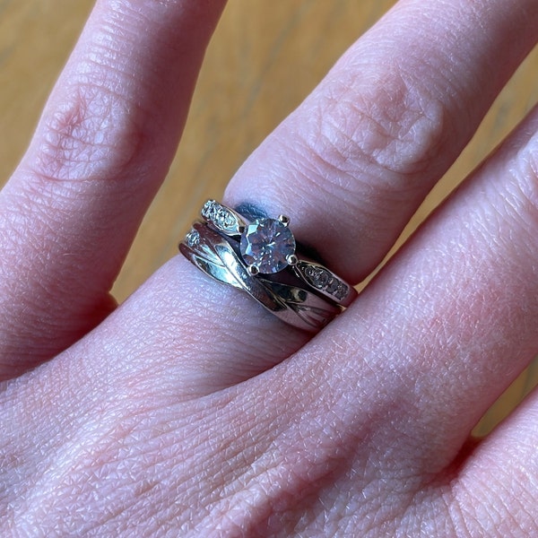 Solitaire Engagement Ring With Man Made Diamond Simulants - Available ...