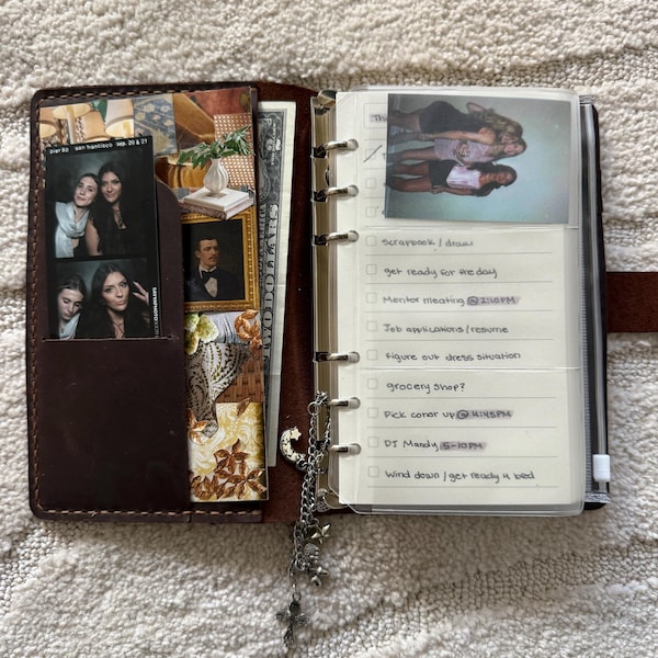 Personalized Genuine Leather A6 Diary Planner Notebook, Custom Handmade ...