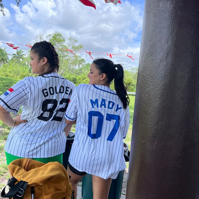 Personalized Text Color Plaid Crop Top Baseball Jersey for 