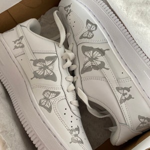 butterfly reflective air force ones