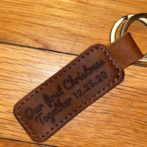 Personalized Leather Keychain Customized KeychainCustom | Etsy
