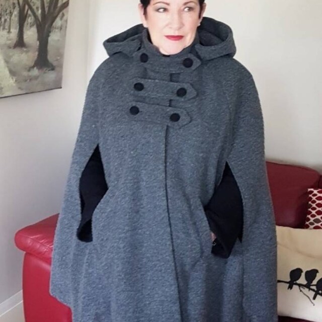 Wool Cape Coat With Hood, Hooded Winter Cloak, Plus Size