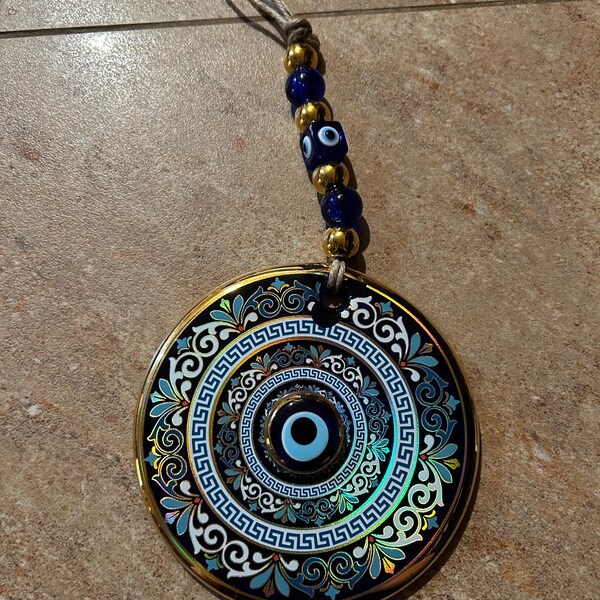 nevfactory Nev Nazar Boncuk Evil Eye - Portafortuna fatto a mano con occhio turco in vetro
