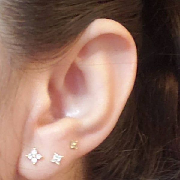 Piercing Labret In Titanio 18G - Lunghezze 6/8/10/12mm, Con Pietra CZ, Per Labbra E Orecchie