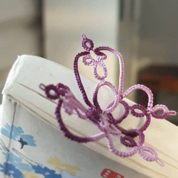 Corner Bookmark Lace Tatting Tutorial With Diagram and Written ...