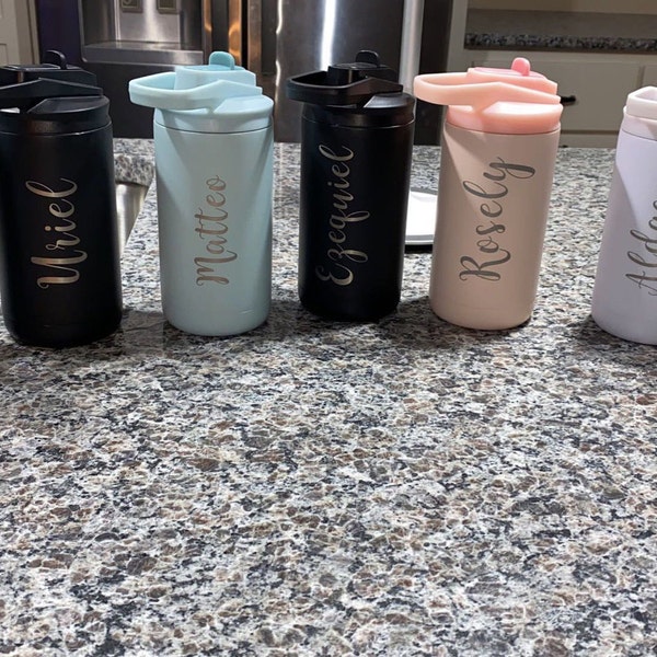 Engraved Kids Water Bottle, 12 Oz. Stainless Steel Personalized Bottle ...