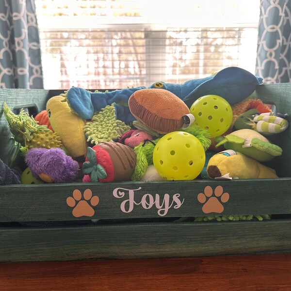 Small Dog Toy Box | Toy Crate | Pet Storage | Pet Toy Crate ...