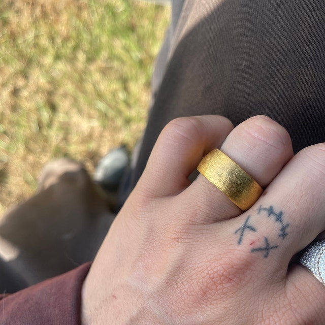 Solid 1 Troy Ounce 24k Pure Gold Hammered Finish Ring. Etsy