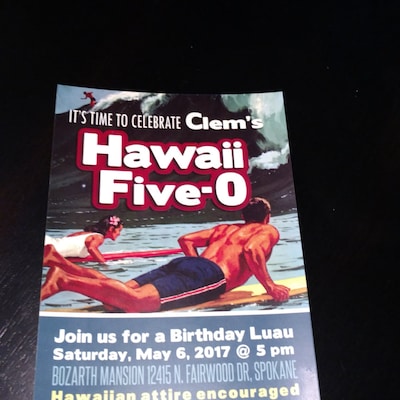 PRINTABLE Hawaii Five-0 50th Birthday Party Invitation Digital PDF ...