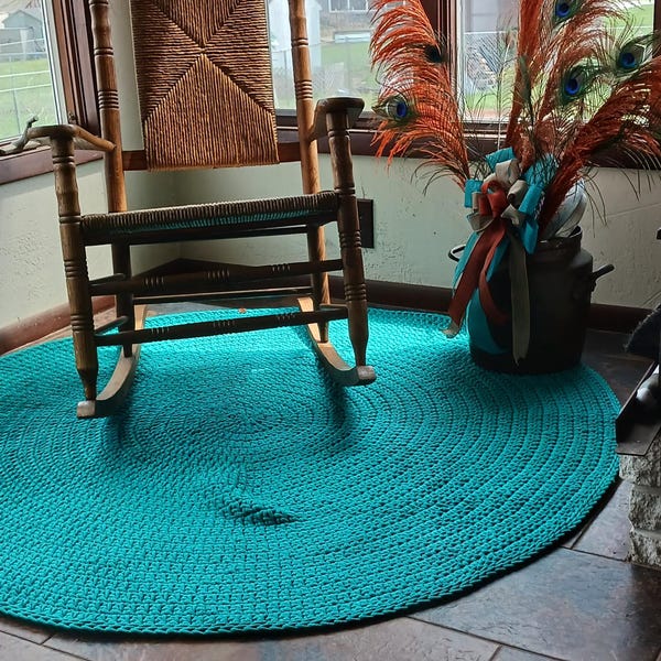 Handmade Rug | Crochet Rug | Round Cotton Rug | Floor Rug ...