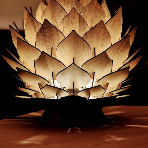Solid Wood Pine Cone Chandelier Retro Internet Celebrity Wooden Chandelier