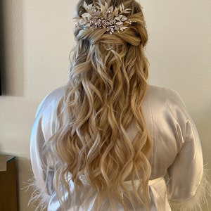 White & Ivory Dried Flower Hair Comb Bride, Bridal, Wedding Hair ...